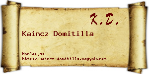 Kaincz Domitilla névjegykártya